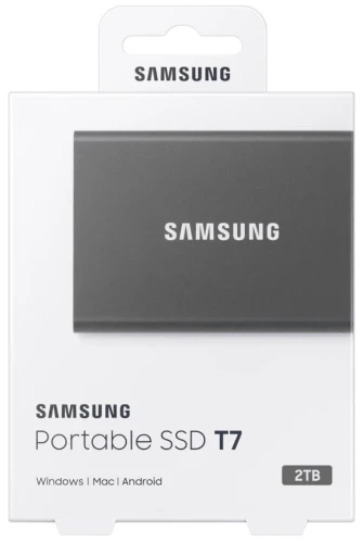 Зовнішній накопичувач SSD, 2Tb, Samsung T7, Grey (MU-PC2T0T/WW) - Фото 7 Зовнішній накопичувач SSD, 2Tb, Samsung T7, Grey (MU-PC2T0T/WW) - зображення 7
