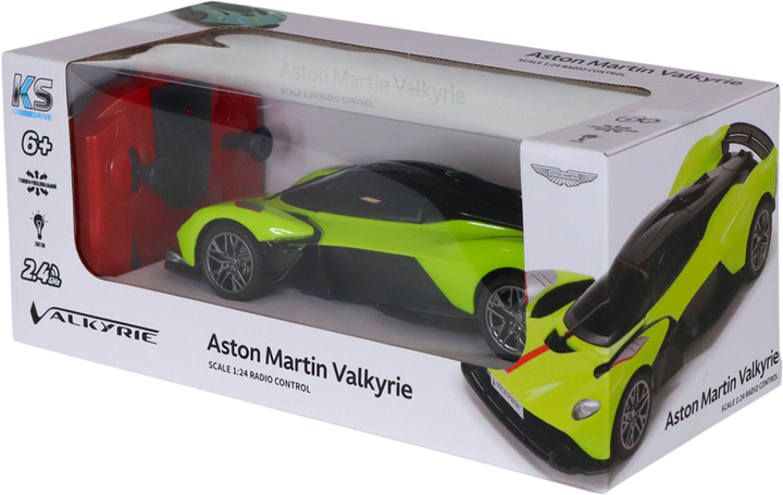 Автомобиль KS Drive на радиоуправлении Aston Martin Valkyrie 1:24 2.4 ГГц зеленый (250GAVGG) - Фото 11 Автомобиль KS Drive на радиоуправлении Aston Martin Valkyrie 1:24 2.4 ГГц зеленый (250GAVGG) - изображение 11