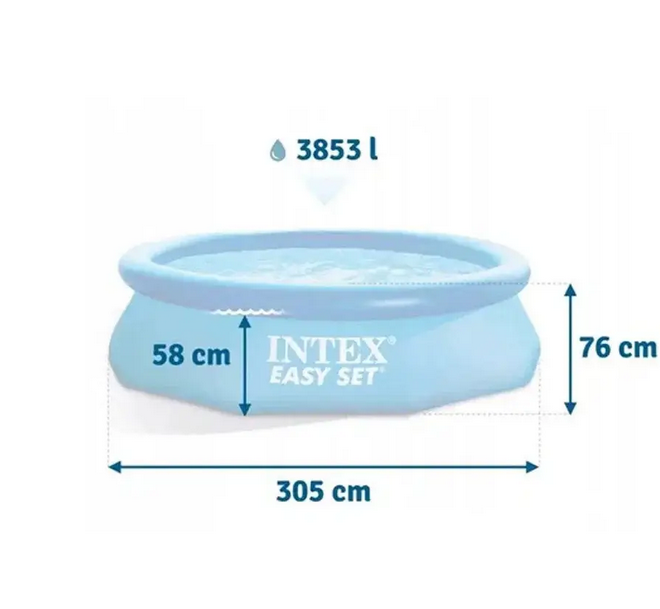 Надувной бассейн Intex Easy Set 28120 круглый 305×76 см объем 3853 л 3-слойный ПВХ синий - изображение 4