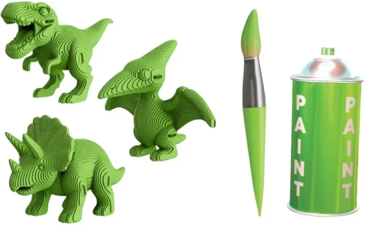 Картонний 3D пазл-конструктор "Cartonic 3D Puzzle DINOS TRIO" Динозаври 3в1 - Фото 4 Картонний 3D пазл-конструктор "Cartonic 3D Puzzle DINOS TRIO" Динозаври 3в1 - зображення 4