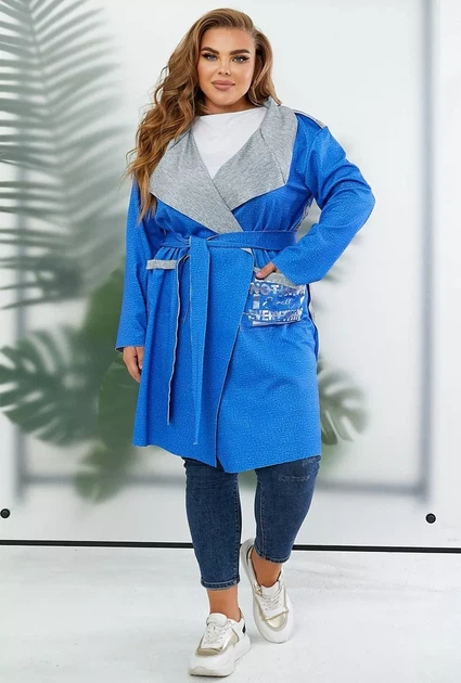 Кардиган жіночий, колір електрик, 257R5012 розмір 2XL-3XL - Фото 2 Кардиган жіночий, колір електрик, 257R5012 розмір 2XL-3XL - изображение 2