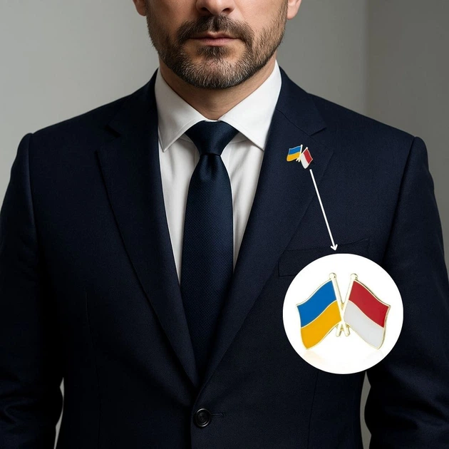 Значок BROCHE брошь бижутерия Флаги Украина-Монако BRGV115403 - изображение 6