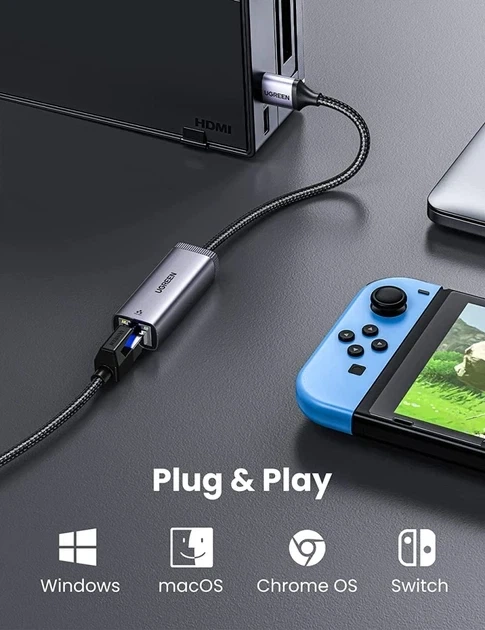 USB 3.0 Ethernet адаптер Gigabit 1000 Мбит/с AX88179, USB to RJ45 сетевая клетка для ноутбука и ПК Ugreen - Фото 7 USB 3.0 Ethernet адаптер Gigabit 1000 Мбит/с AX88179, USB to RJ45 сетевая клетка для ноутбука и ПК Ugreen - изображение 7