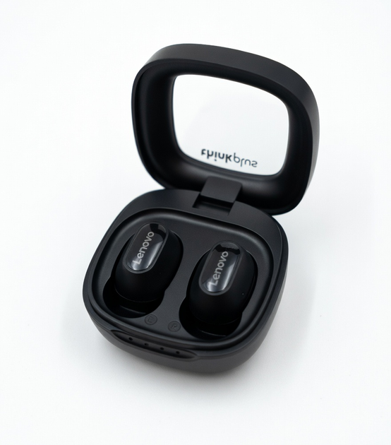 Бездротові навушники Lenovo Thinkplus XT62 TWS Bluetooth, сенсорні блютуз навушники з індикатором заряду Black - зображення 4