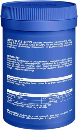 Дієтична добавка Formeds Bicaps D3 4000 120 капсул (5903148622170) - зображення 2