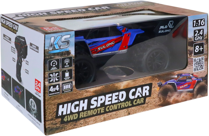 Позашляховик KS Drive на радіокеруванні High Speed синий 1:16 (SL-8024A) - Фото 14 Позашляховик KS Drive на радіокеруванні High Speed синий 1:16 (SL-8024A) - зображення 14