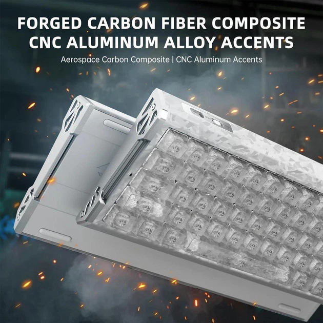 Механічна клавіатура на магнітних світчах з Hot Swap Attack SHARK R68 HE Carbon Fiber Rapid Trigger, 66key, RGB, 8K, Win/Mac OS, УКР/АНГЛ, Ice Ninja/Біла (R68IN) - Фото 5 Механічна клавіатура на магнітних світчах з Hot Swap Attack SHARK R68 HE Carbon Fiber Rapid Trigger, 66key, RGB, 8K, Win/Mac OS, УКР/АНГЛ, Ice Ninja/Біла (R68IN) - зображення 5