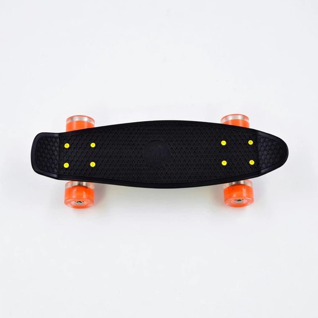 Скейт пенні борд Best Board 55 см зі світними PU колесами 6 см, ABEC-7, до 70 кг Чорний - зображення 4