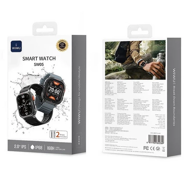 Смарт-годинник Wiwu SW05 Smart Watch Black (786953) - изображение 6