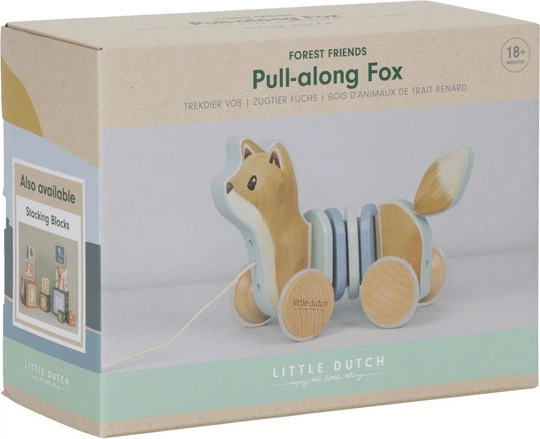 Drewniana zabawka do ciągnięcia Little Dutch Lisek Forest Friends LD7257 (871329177578) - obraz 2