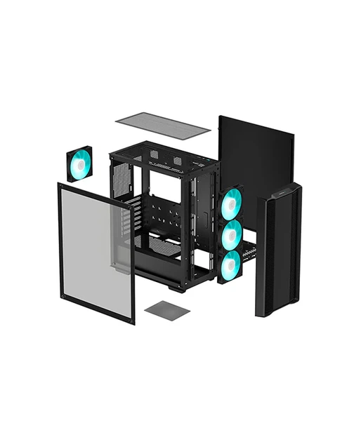 Корпус Deepcool CC560 V2 чорний Без БЖ Mini-ITX/Micro-ATX/ATX,2x3.5",2+1*2.5"; 527×279×494мм(L×W×H) (CC560 V2) - зображення 5