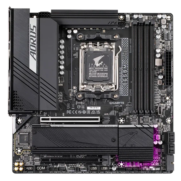 Материнская плата GIGABYTE B650M AORUS ELITE (sAM5, AMD B650, PCI-Ex16) (B650M AORUS ELITE) - Фото 3 Материнская плата GIGABYTE B650M AORUS ELITE (sAM5, AMD B650, PCI-Ex16) (B650M AORUS ELITE) - изображение 3