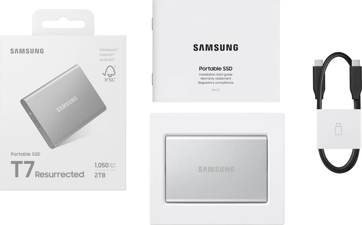 Dysk SSD Samsung Portable T7 Resurrected 2TB USB 3.2 Type-C Silver (MU-PD2T0G/WW) - obraz 12