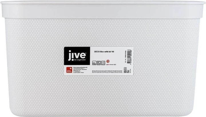 Контейнер для зберігання речей з кришкою Rotho Jive 16 л (10523) Білий - зображення 4