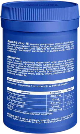Дієтична добавка Formeds Bicaps Цинк 15 60 капсул (5903148622712) - зображення 2