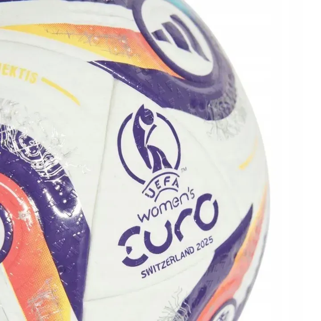 Футбольний м'яч Adidas UEFA Women's EURO 2025 розмір 5, біло-фіолетовий - зображення 3