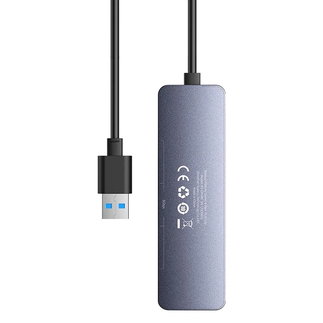USB-хаб Baseus UltraJoy Series 4-Port HUB Lite 50cm Space Grey (USBA to USB3.0*4+Type-C5V) - Фото 4 USB-хаб Baseus UltraJoy Series 4-Port HUB Lite 50cm Space Grey (USBA to USB3.0*4+Type-C5V) - зображення 4