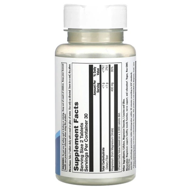 Цитрат магнію 400 KAL (Magnesium Citrate 400) 60 таблеток (CAL-13455) - Фото 2 Цитрат магнію 400 KAL (Magnesium Citrate 400) 60 таблеток (CAL-13455) - изображение 2