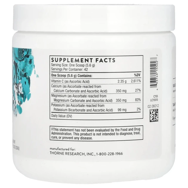 Буферизований витамин С Thorne Research (Buffered C Powder) 2350 мг 231 г порошку (THR-15502) - зображення 2