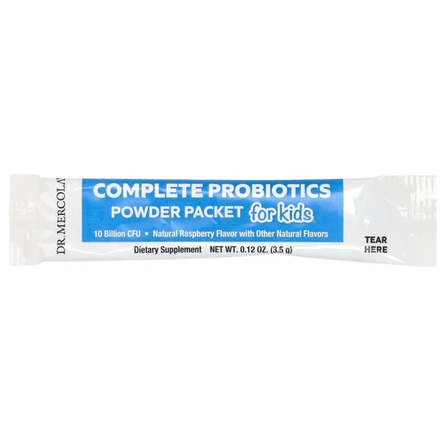 Пробіотики для дітей Dr. Mercola (Complete Probiotics Powder Packets for Kids) 10 млрд КУО 30 пакетиків зі смаком малини (MCL-01198) - зображення 3