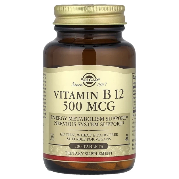 Вітамін В12 Solgar (Vitamin B12) 500 мкг 100 таблеток (SOL-03220) - Фото 1 Вітамін В12 Solgar (Vitamin B12) 500 мкг 100 таблеток (SOL-03220) - изображение 1