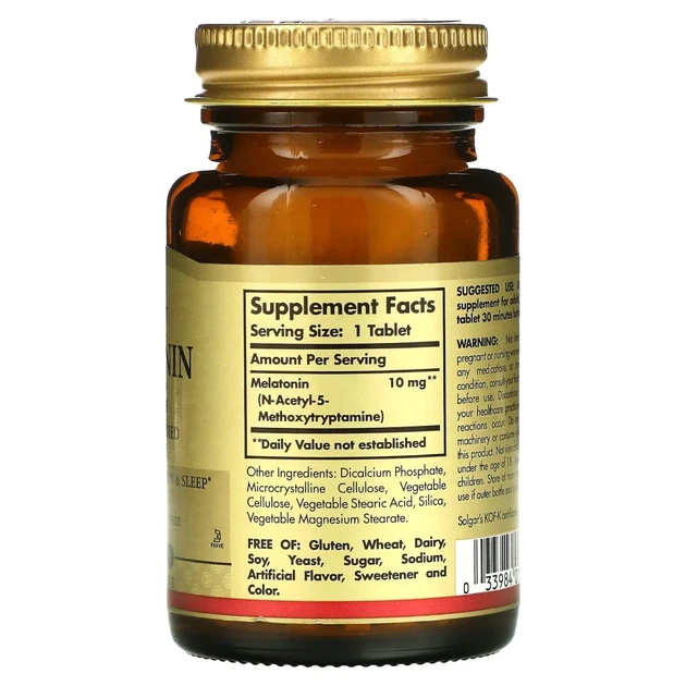 Мелатонін Solgar (Melatonin) 10 мг 60 таблеток (SOL-01956) - изображение 2