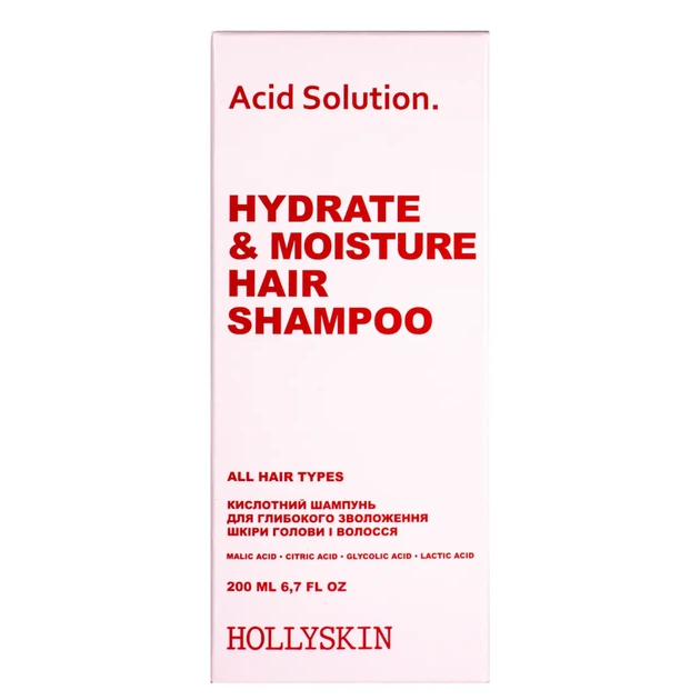 Кислотный шампунь для глубокого увлажнения кожи головы и волос Hollyskin Acid Solution 200 мл - Фото 2 Кислотный шампунь для глубокого увлажнения кожи головы и волос Hollyskin Acid Solution 200 мл - изображение 2