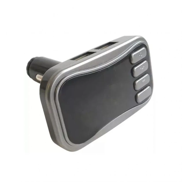 FM-трансмітер Bluetooth пластик чорний 4 порти 2 USB 2,1А з мікрофоном (658369) - зображення 2