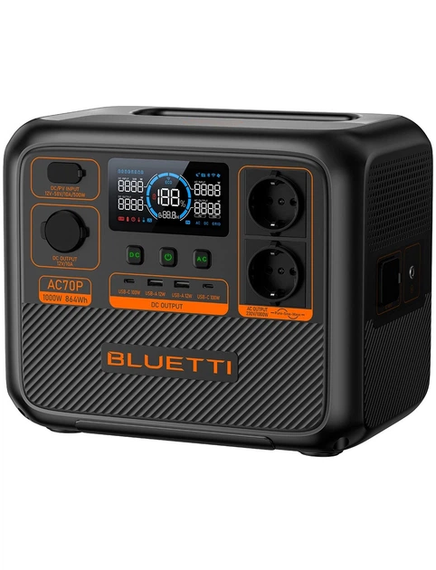 Зарядна станція Bluetti AC70P, 1000 Вт, 864 Вт*год (електростанція для дому, ДБЖ, UPS) - зображення 2
