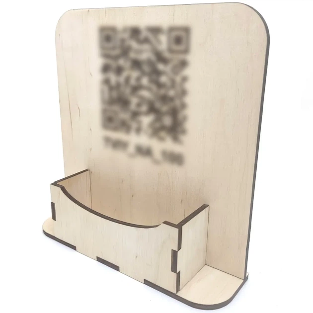 Візитниця дерев'яна "QR-код" 15х15х4 см - зображення 2