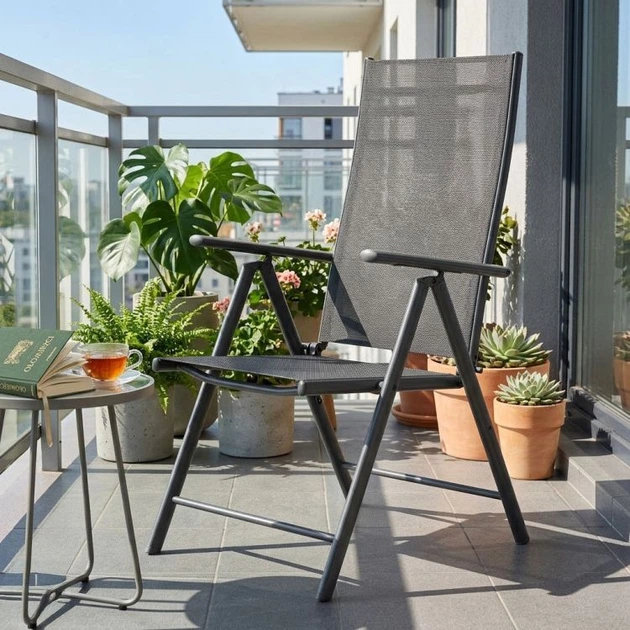 Krzesło ogrodowe ModernHome by Multistore WR1652-1-4 Szare - obraz 7