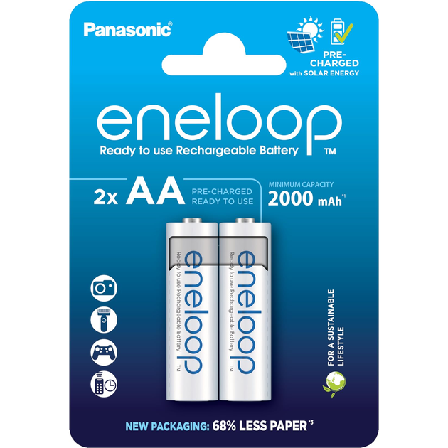 Акумулятор Panasonic Eneloop NI-MH AA 2000 мАг, 2 шт. - изображение 2