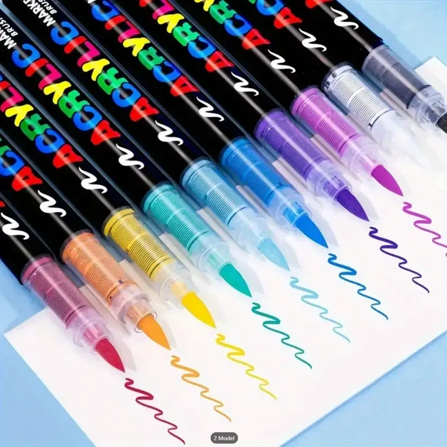 Профессиональные акриловые маркеры GuangNa Brush 12 шт - изображение 2