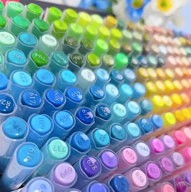 Профессиональные акриловые маркеры GuangNa Brush 12 шт - изображение 5