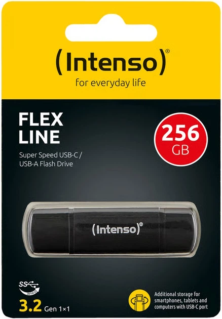 Флеш пам'ять USB Intenso Flex Line 256GB USB3.2 Black (3544492) - зображення 3