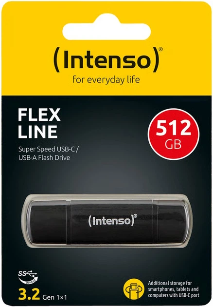Флеш пам'ять USB Intenso Flex Line 512GB USB3.2 Black (3539493) - зображення 3