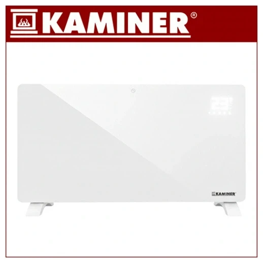Електрообігрівач скляний 2500 Вт 85x41 см білий KAMINER ZELVA - зображення 4