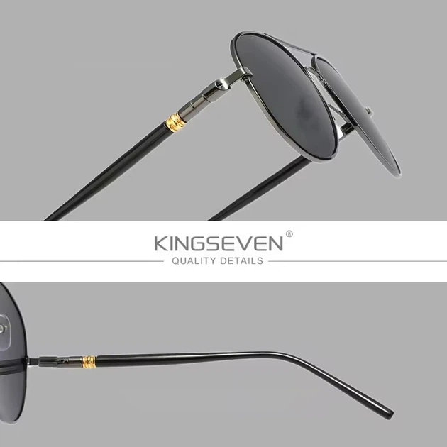 Мужские поляризационные солнцезащитные очки KINGSEVEN 209 Black Gray - изображение 2