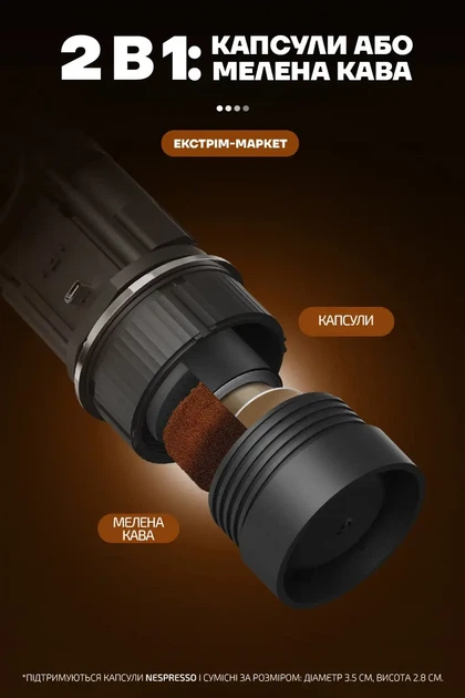 Кофеварка портативная с манометром CIRCLE JOY CJ-KFJ02 для капсул и молотого кофе - изображение 8