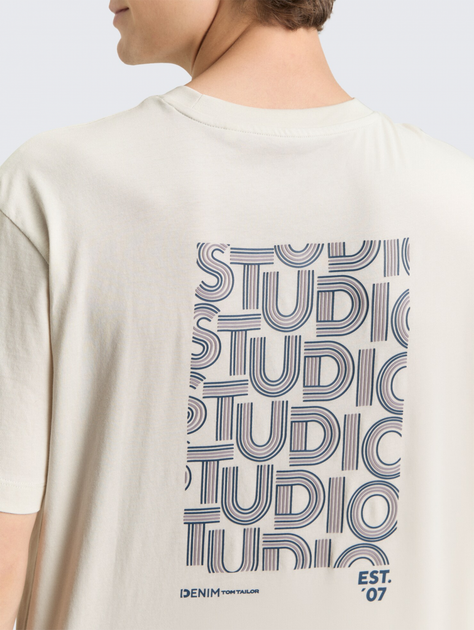 Футболка Tom Tailor Relaxed fit T-shirt with print M Білий 1050315-32257 - Фото 3 Футболка Tom Tailor Relaxed fit T-shirt with print M Білий 1050315-32257 - изображение 3