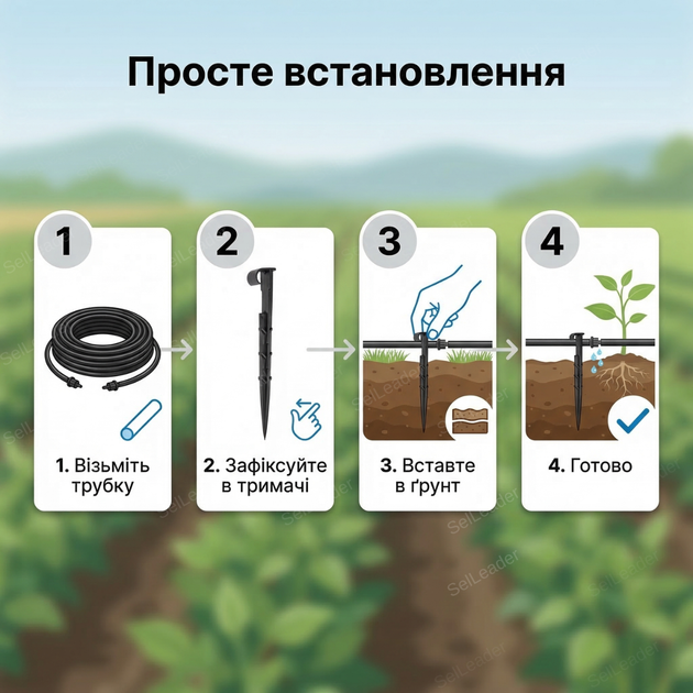 Шпилька висота 16см/16мм з тримачем для крапельної трубки фіксатор поливу кліпса пластик 50 штук - Фото 8 Шпилька висота 16см/16мм з тримачем для крапельної трубки фіксатор поливу кліпса пластик 50 штук - зображення 8