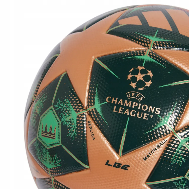 Футбольний м'яч Adidas UCL League 2025 Munich розмір 5, зелено-жовтогарячий - зображення 2