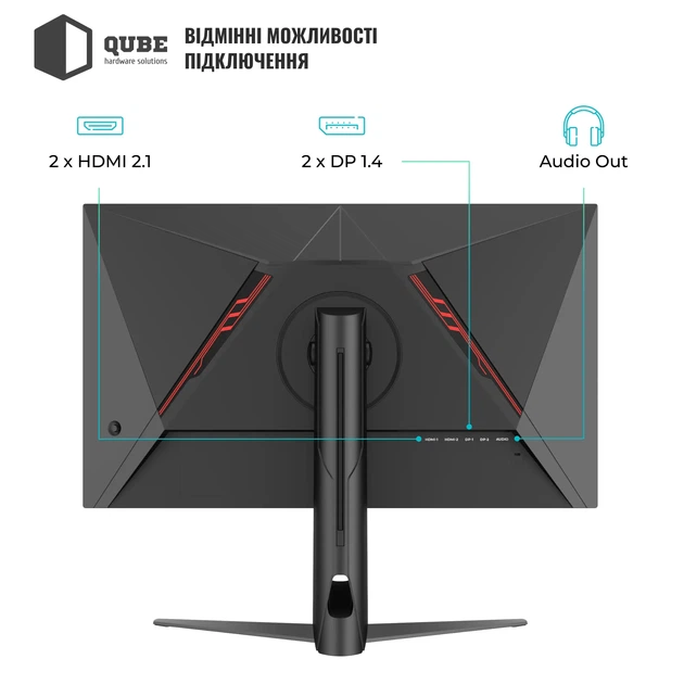 Монітор 32" Qube Overlord G32Q180HS - Фото 3 Монітор 32" Qube Overlord G32Q180HS - зображення 3