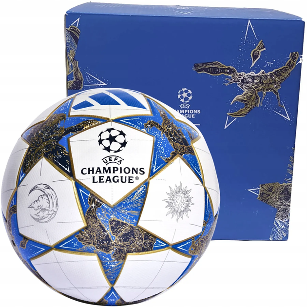 Футбольний м'яч Adidas UCL League BOX 2025 розмір 5, біло-синій - Фото 2 Футбольний м'яч Adidas UCL League BOX 2025 розмір 5, біло-синій - зображення 2