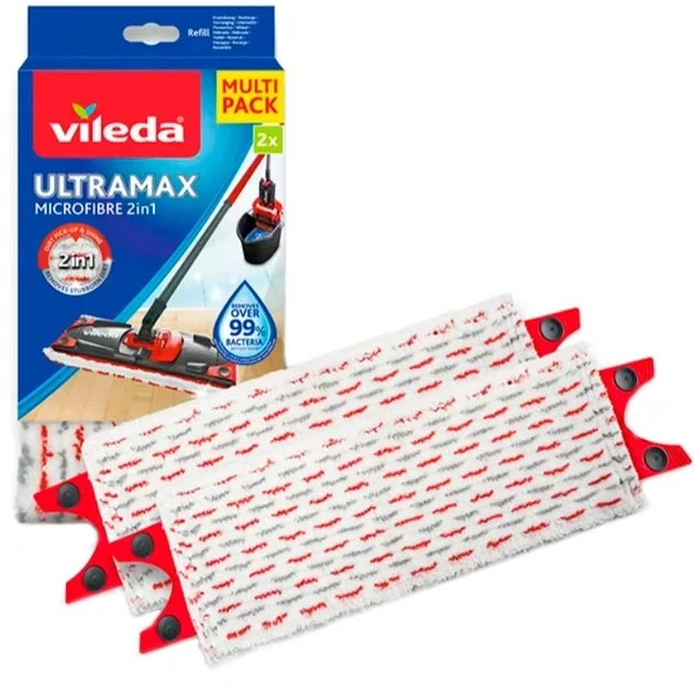 Насадки для швабри Vileda Ultramax Turbo, мікрофібра, комплект 2 шт - Фото 4 Насадки для швабри Vileda Ultramax Turbo, мікрофібра, комплект 2 шт - зображення 4