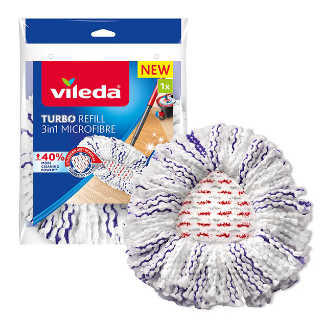 Насадка змінна мікрофібра для швабри Vileda Turbo 3в1 Microfibre 167749 - Фото 1 Насадка змінна мікрофібра для швабри Vileda Turbo 3в1 Microfibre 167749 - зображення 1