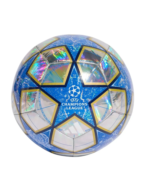 Футбольний м'яч Adidas UCL Training 25/26 League Stage Foil розмір 5, сріблясто-синій - Фото 4 Футбольний м'яч Adidas UCL Training 25/26 League Stage Foil розмір 5, сріблясто-синій - изображение 4