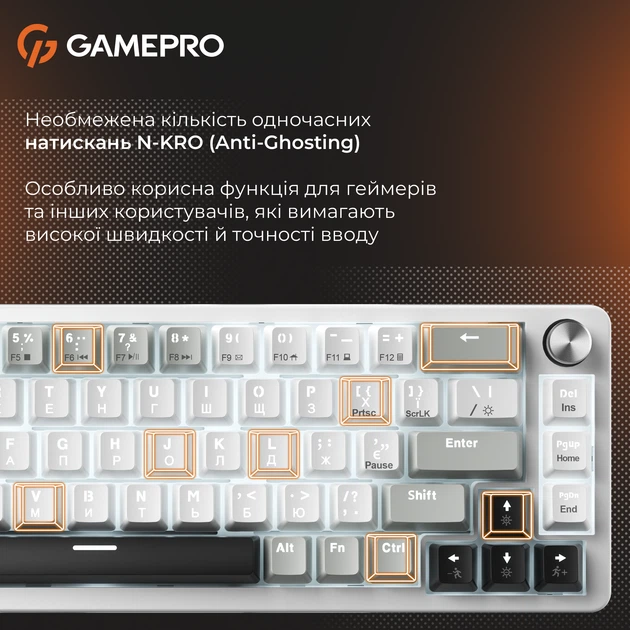 Клавіатура дротова GamePro Genesis Silverlight MK116 USB Grey - зображення 12