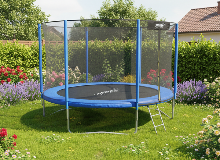 Детский батут с защитной сеткой 252 см Garden Line TRA9863 CE GS батут с лестницей для детей уличный и садовый каркасный с лестницей для двора дачи и активного отдыха - изображение 8