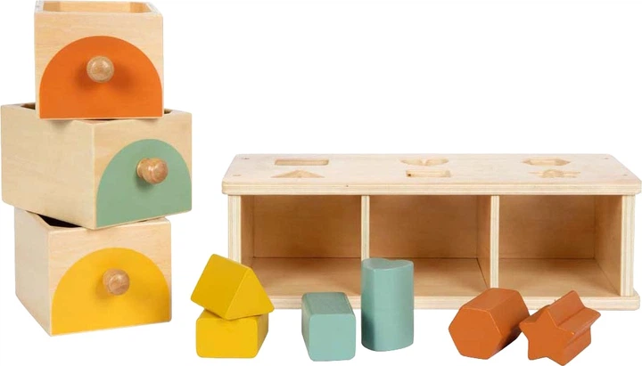 Zabawka Small Foot drewniany sorter montessori z szufladami 10 elementów 5420186 (4020972127464) - obraz 4